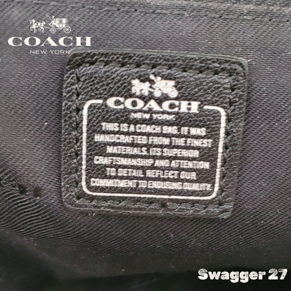 Coach Swagger 27 Black & Chalk Crossbody Satchel, Hang Tags & Original Crossbody - Picture 17 of 17